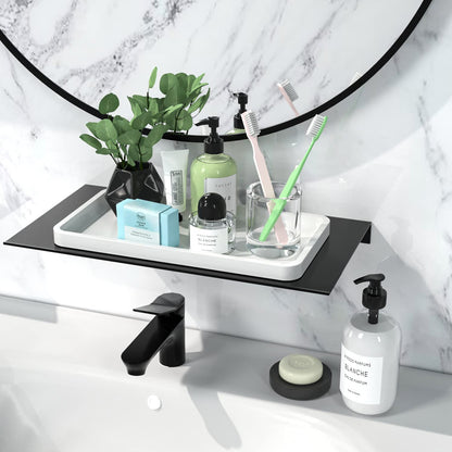 Sustainable Bamboo Bathroom Vanity Tray: Sleek Countertop Organizer
