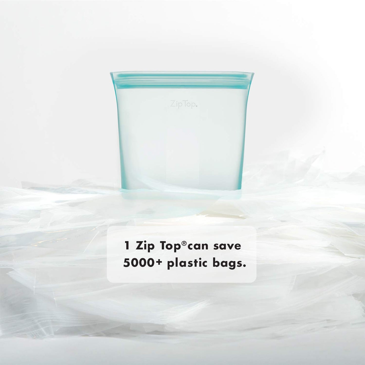 Reusable Silicone Bags, Stand-Up Zip Seal, 2-Bag Set - Zip Top