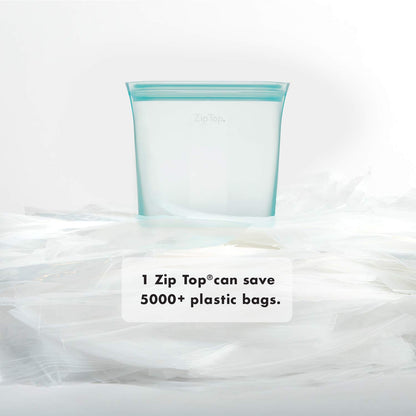 Reusable Silicone Bags, Stand-Up Zip Seal, 2-Bag Set - Zip Top