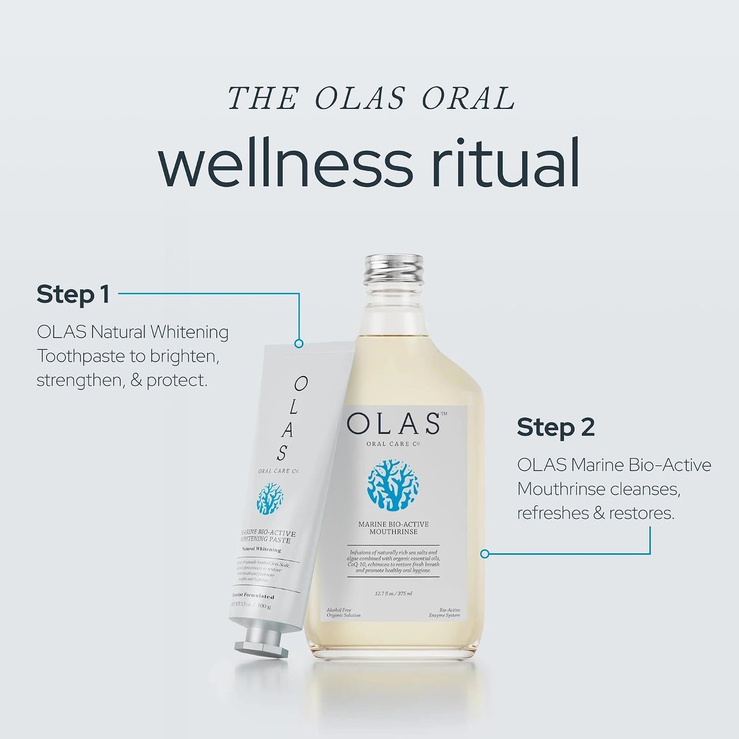 Alcohol-Free Marine Bio-Active Mouthwash, Fluoride-Free & Botanical – Olas