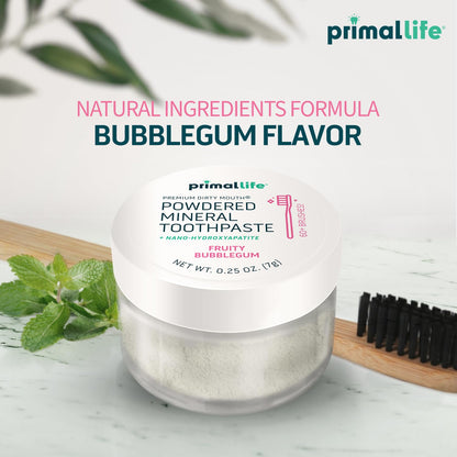 Fluoride-Free Remineralizing Tooth Powder, Bubblegum – Primal Life Organics