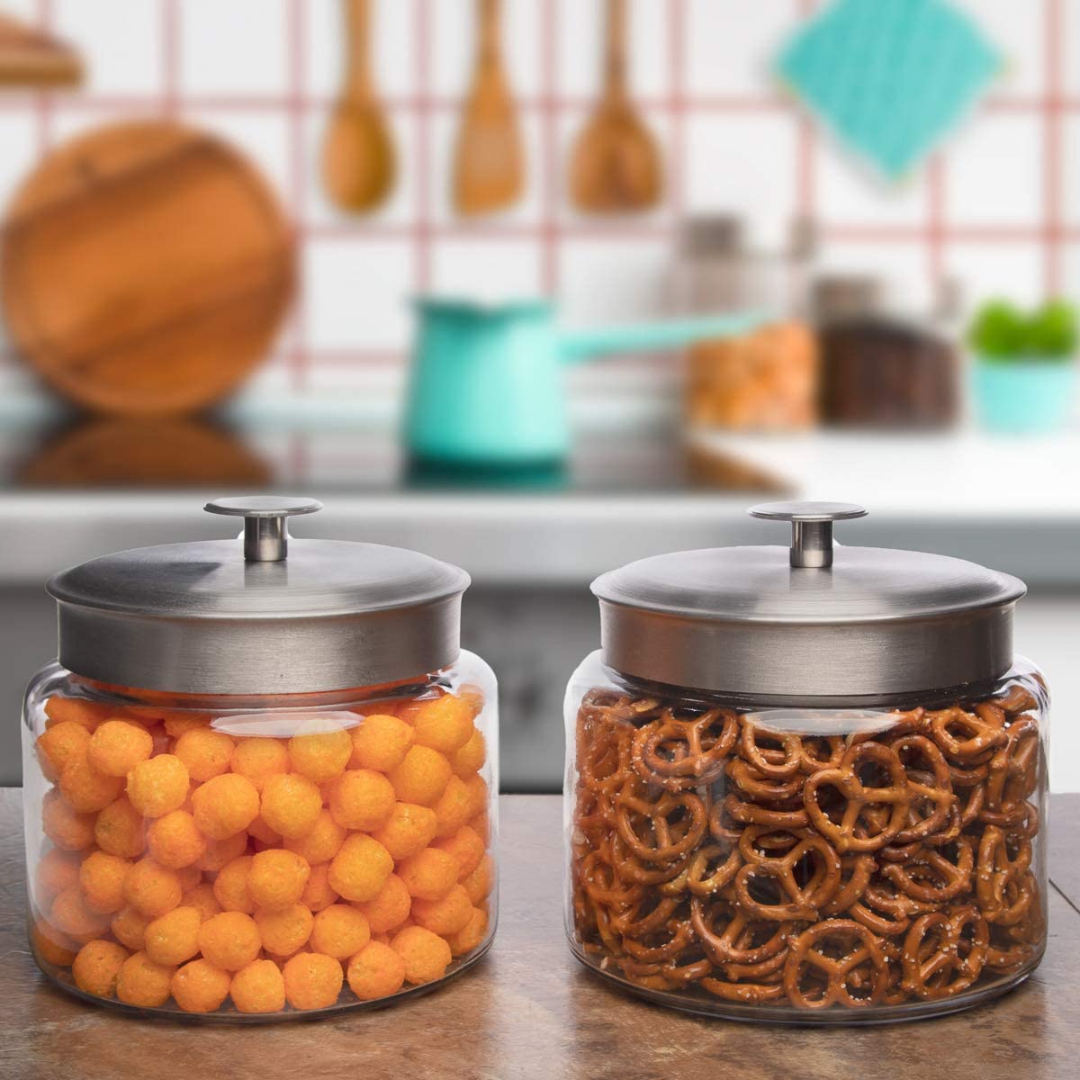 Glass Storage Jars with Fresh-Sealed Lids, 96 oz, 2-Pack – Anchor Hocking