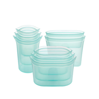 Reusable Silicone Bags, Stand-Up Zip Seal, 2-Bag Set - Zip Top