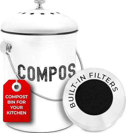 Microplastic-Free Kitchen: Epica Stainless Steel Compost Bin Non-Toxic