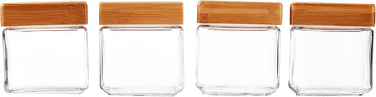 Plastic-Free Stackable Glass Jars with Bamboo Lids, 4-Pack – Anchor Hocking