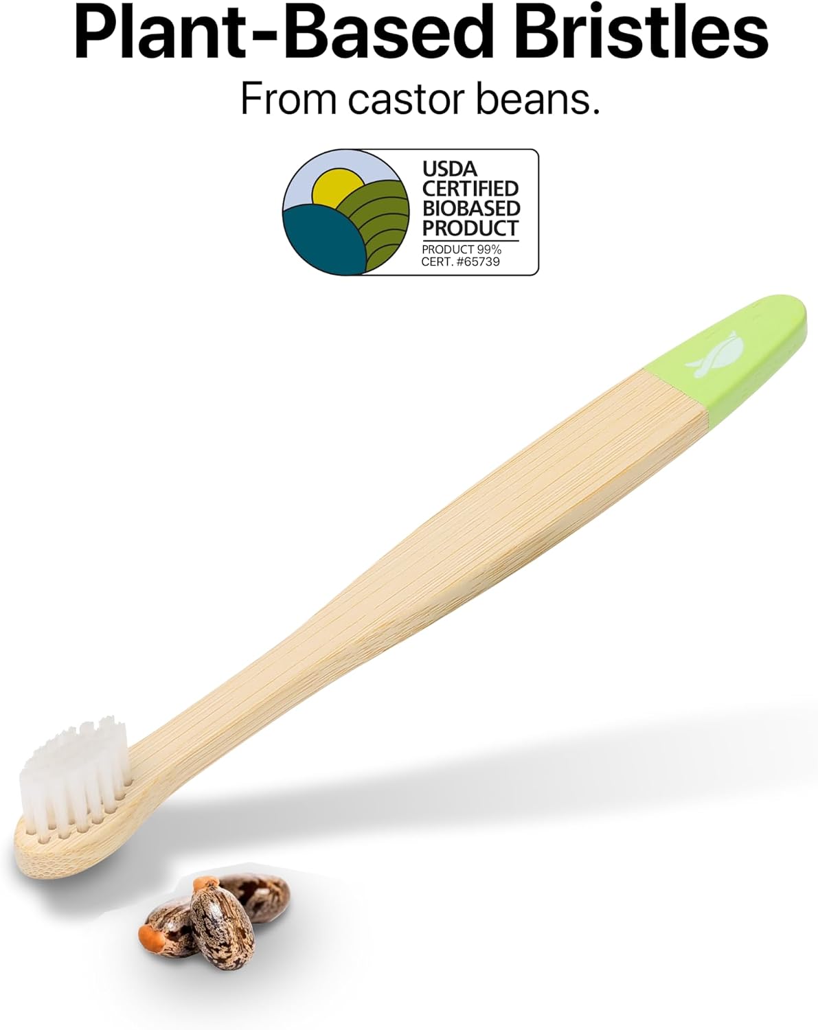 Ultra-Soft Bamboo Baby Toothbrushes, Plant-Based Bristles, Vegan – Sea Turtle (10-Pack)