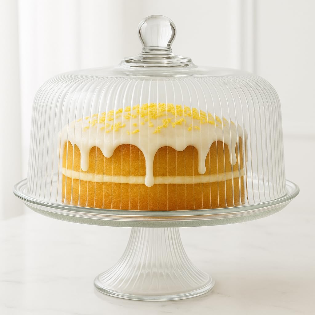 Non-Toxic Glass Cake Stand & Dome – Anchor Hocking Monaco
