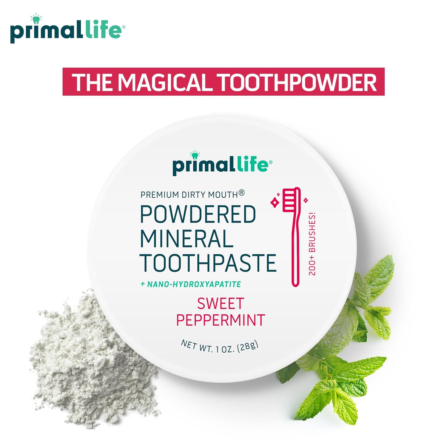 Fluoride-Free Remineralizing Tooth Powder, Bubblegum – Primal Life Organics