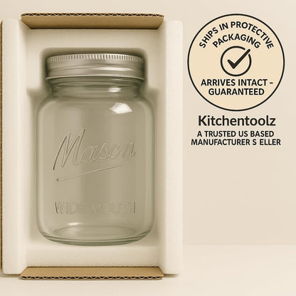 Plastic-Free 1-Gallon Glass Mason Jar with Acacia Wood Lid – Kitchentoolz
