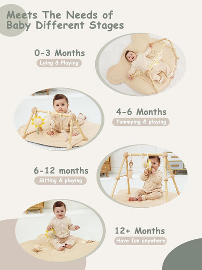Non-Toxic Baby & Kids: Wooden Activity Gym with Cotton Play Mat