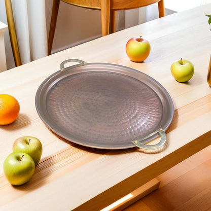 Handmade Hammered Copper Serving Tray, 14-Inch (Aruma)