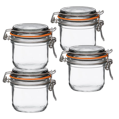 Le Parfait Super Terrine French Glass Jars (32oz Quart, Pack of 4)