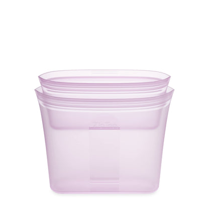 Reusable Silicone Bags, Stand-Up Zip Seal, 2-Bag Set - Zip Top