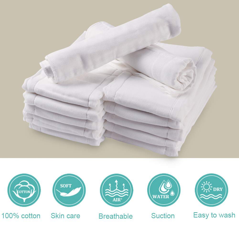 Fasoar Cotton Prefold Cloth Diapers: 100% Unbleached Purity