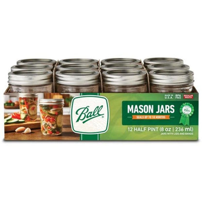 Quilted Glass Jelly Jars, 8 oz, BPA-Free, 12-Count - Ball