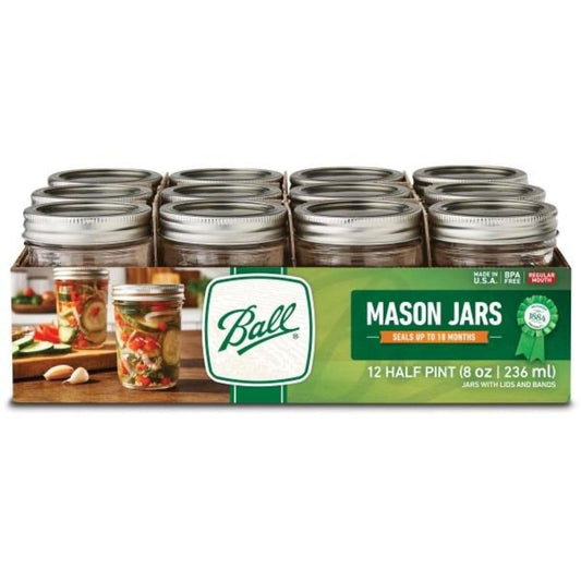 Quilted Glass Jelly Jars, 8 oz, BPA-Free, 12-Count - Ball