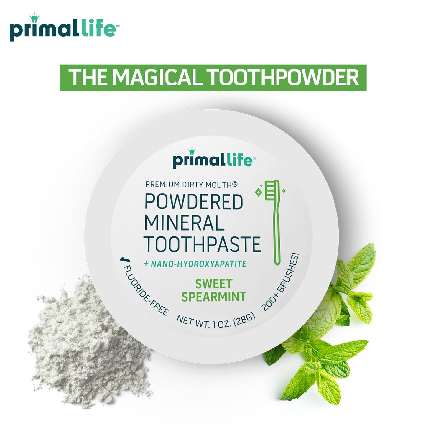Fluoride-Free Remineralizing Tooth Powder, Bubblegum – Primal Life Organics