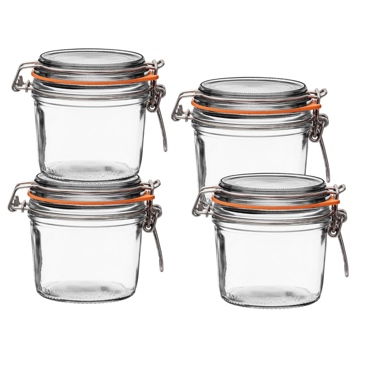 Le Parfait Super Terrine French Glass Jars (32oz Quart, Pack of 4)