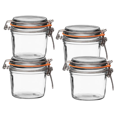 Le Parfait Super Terrine French Glass Jars (32oz Quart, Pack of 4)