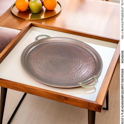 Handmade Hammered Copper Serving Tray, 14-Inch (Aruma)