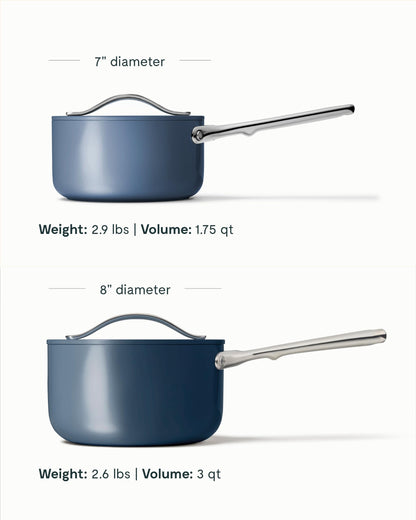 PFAS-Free Ceramic Nonstick Saucepan, 1.75-Qt – Caraway