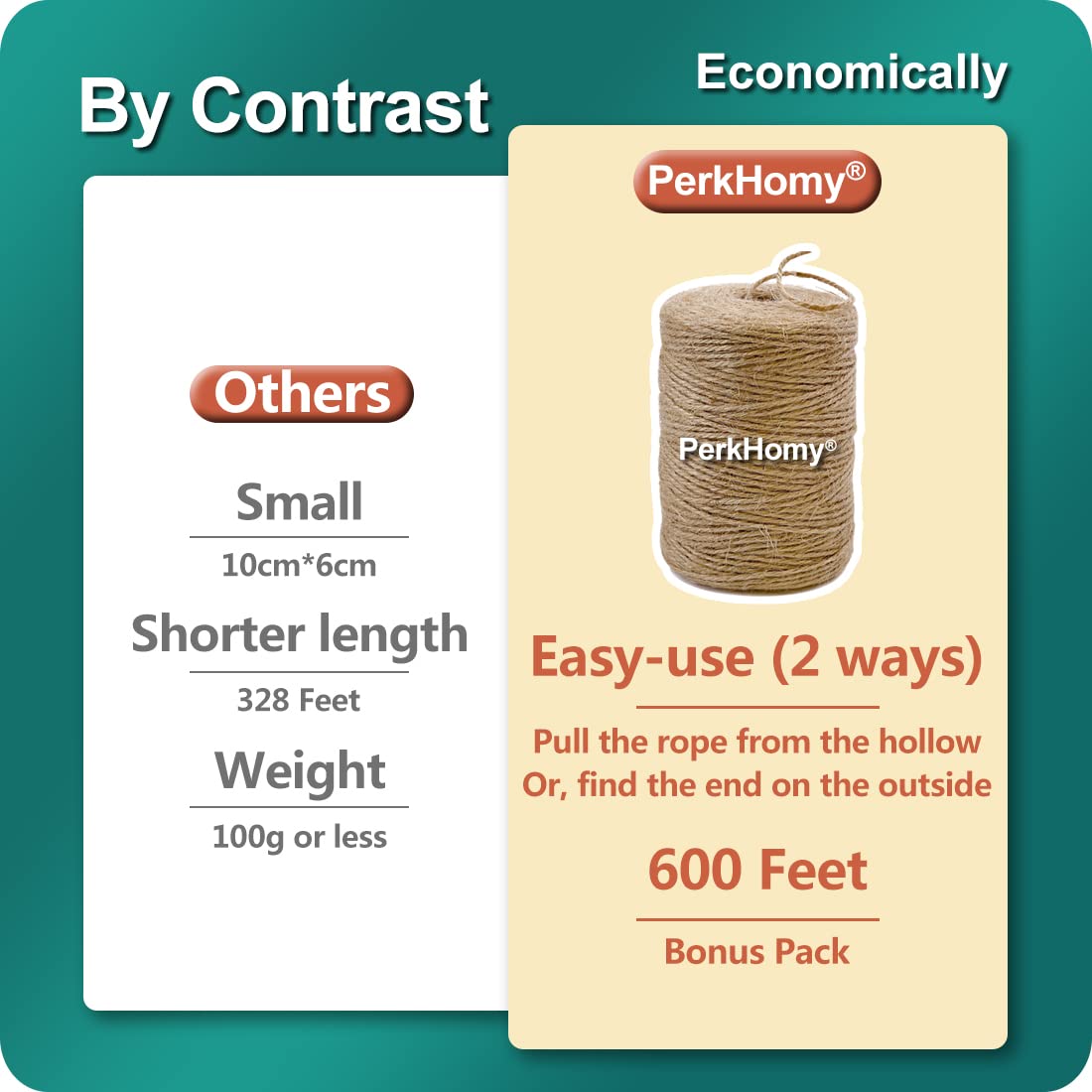 100% Natural Jute Twine: 1100 Feet of Biodegradable Cord for Zero-Waste Crafting and Gardening