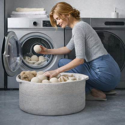 GroundLuxe 100% Organic New Zealand Wool Dryer Balls (Set of 6), Chemical-Free Fabric Softening