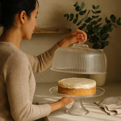 Non-Toxic Glass Cake Stand & Dome – Anchor Hocking Monaco