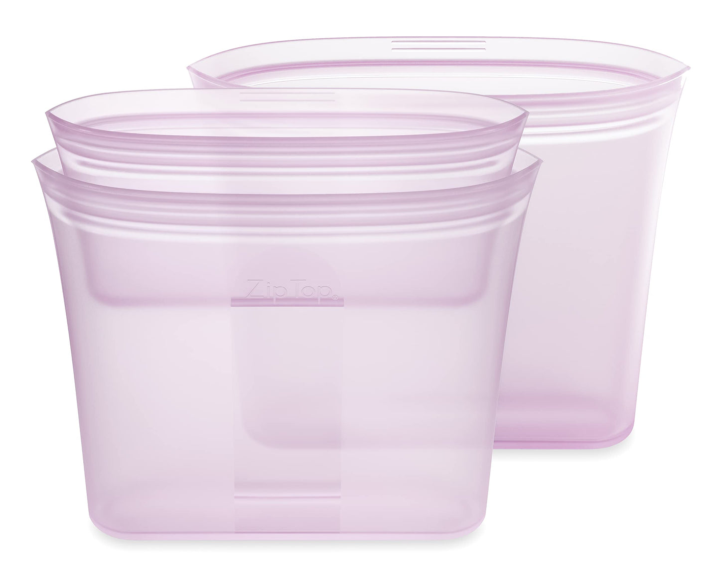 Reusable Silicone Bags, Stand-Up Zip Seal, 2-Bag Set - Zip Top