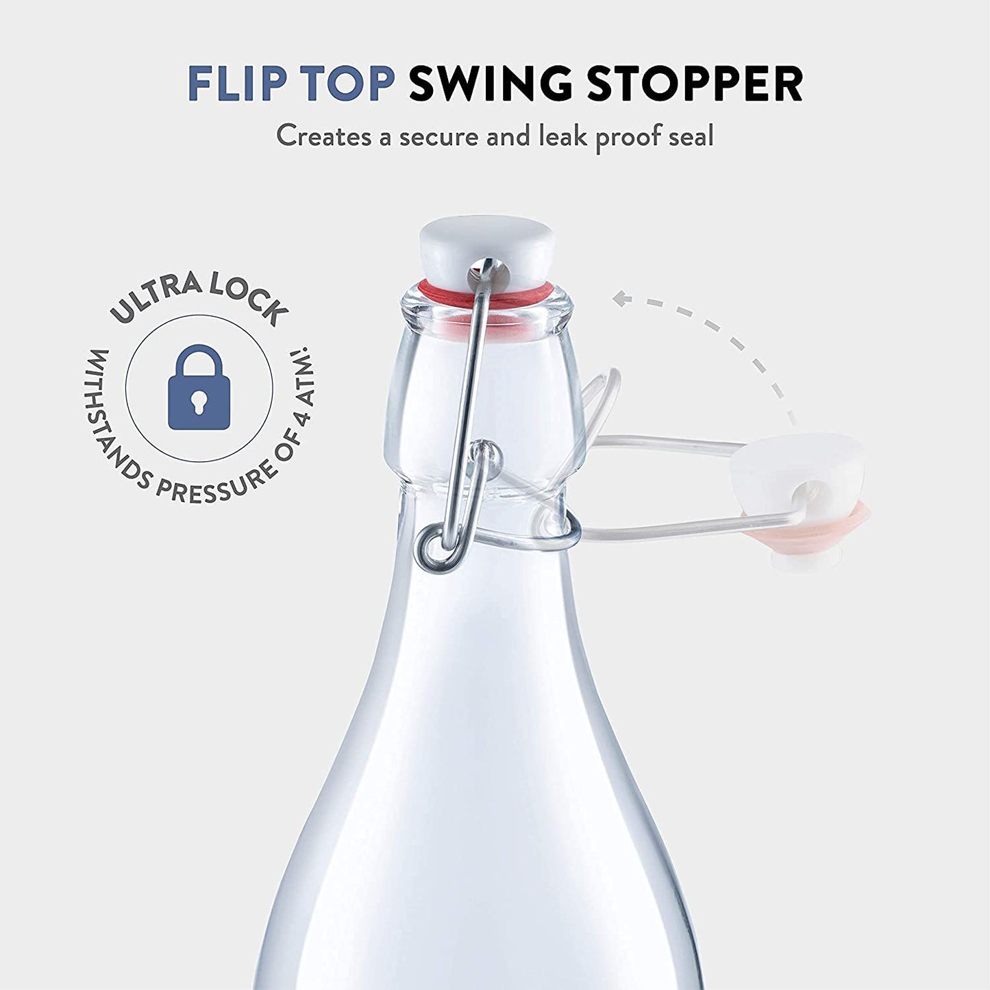 Glass Swing-Top Bottles, 1 L, 6-Pack, Italian-Made – Bormioli Rocco