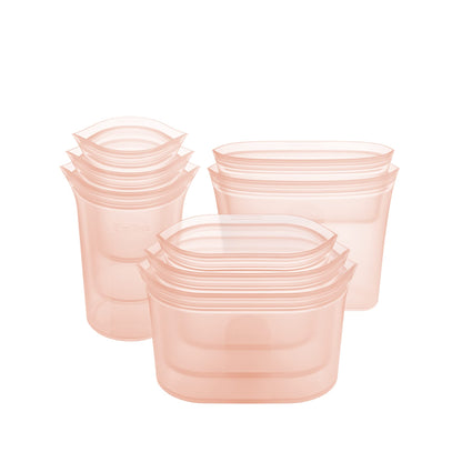 Reusable Silicone Bags, Stand-Up Zip Seal, 2-Bag Set - Zip Top