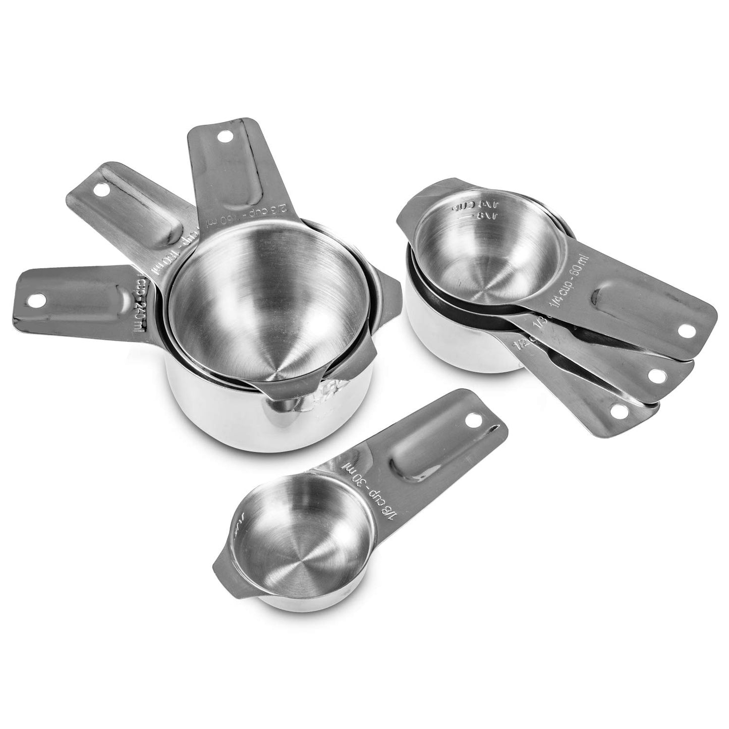 Microplastic-Free 18/8 Stainless Steel Measuring Cups & Spoons Set, 13-Piece