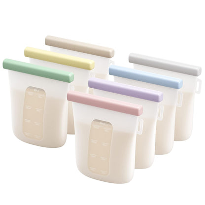 Nuliie 8oz Reusable Silicone Breastmilk Storage Bags (7-Pack)