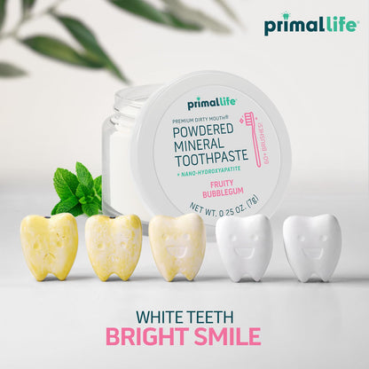 Fluoride-Free Remineralizing Tooth Powder, Bubblegum – Primal Life Organics
