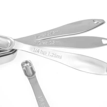 Microplastic-Free 18/8 Stainless Steel Measuring Cups & Spoons Set, 13-Piece