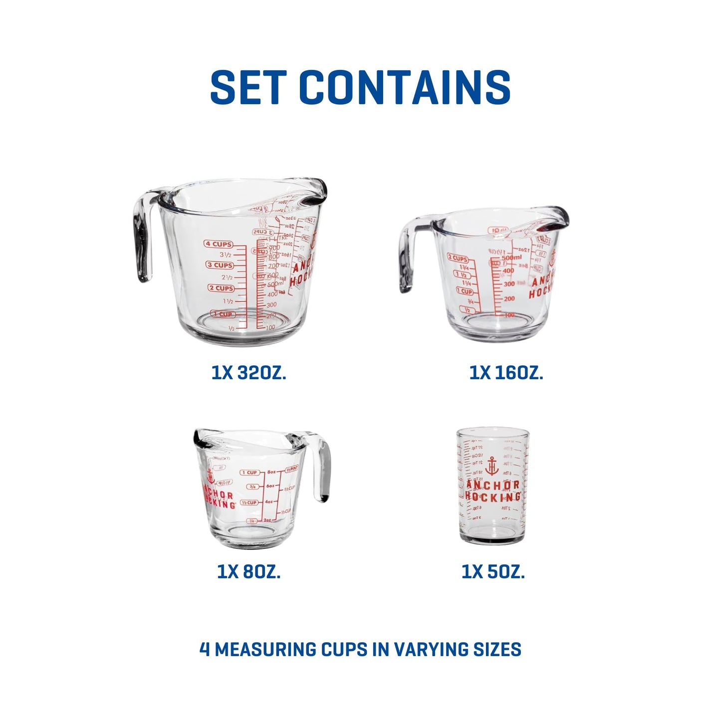 Anchor Hocking Glass Measuring Cup Set (2-Piece)