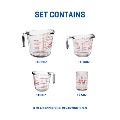 Anchor Hocking Glass Measuring Cup Set (2-Piece)