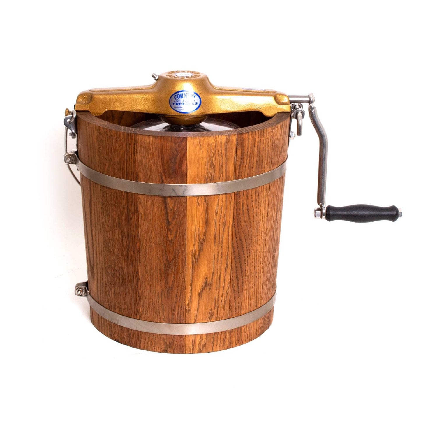 Microplastic-Free Hand-Crank Ice Cream Maker, Steel & Oak, 4-Qt – Lehman's