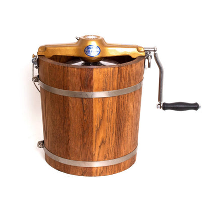 Microplastic-Free Hand-Crank Ice Cream Maker, Steel & Oak, 4-Qt – Lehman's