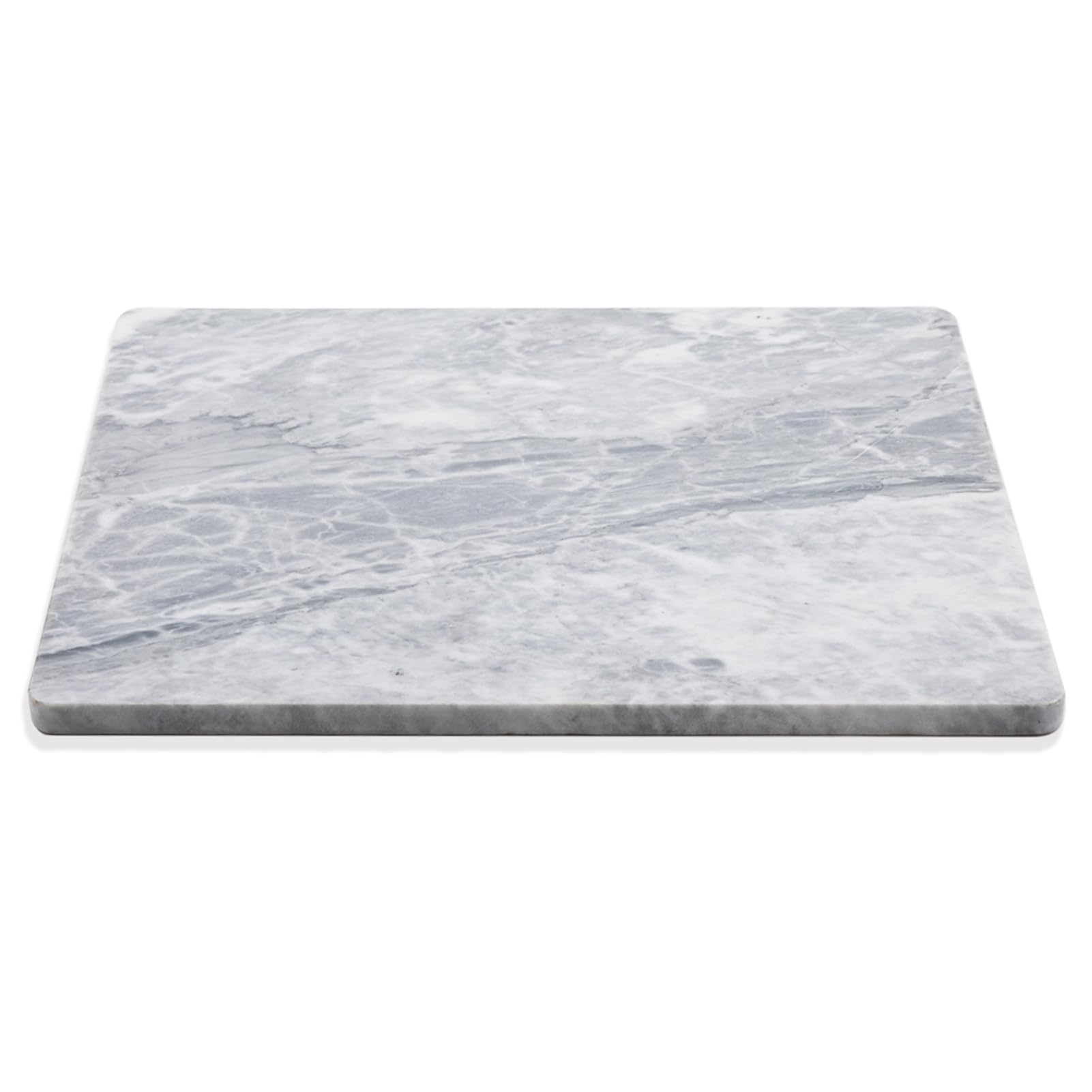 Square granite cutting board on a white background
