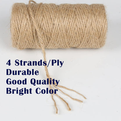 100% Natural Jute Twine: 1100 Feet of Biodegradable Cord for Zero-Waste Crafting and Gardening