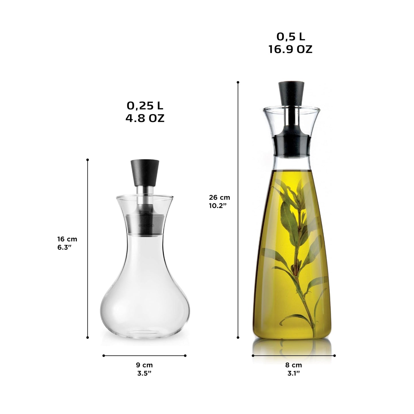Plastic-Free Borosilicate Glass Oil & Vinegar Carafe – Eva Solo