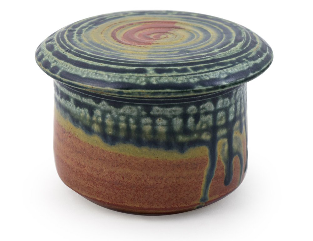 Modern artisans butter keeper sea oats on a white background