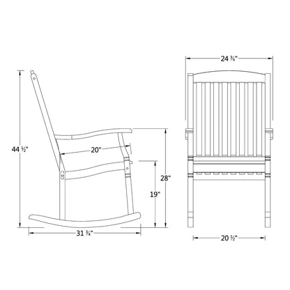 Cambridge Casual Arie Teak Rocking Chair: Solid Plantation Wood