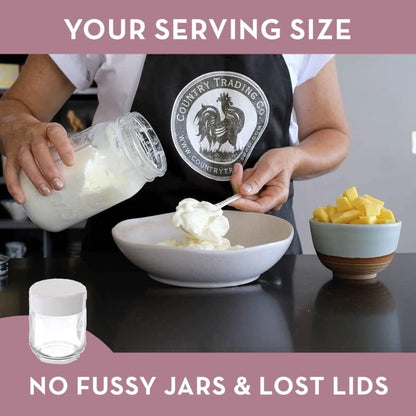 Microplastic-Free Non-Electric Stainless Steel Yogurt Maker with Glass Jar, 1-Qt