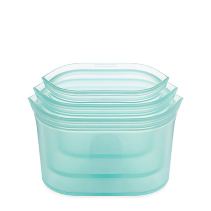 Reusable Silicone Bags, Stand-Up Zip Seal, 2-Bag Set - Zip Top