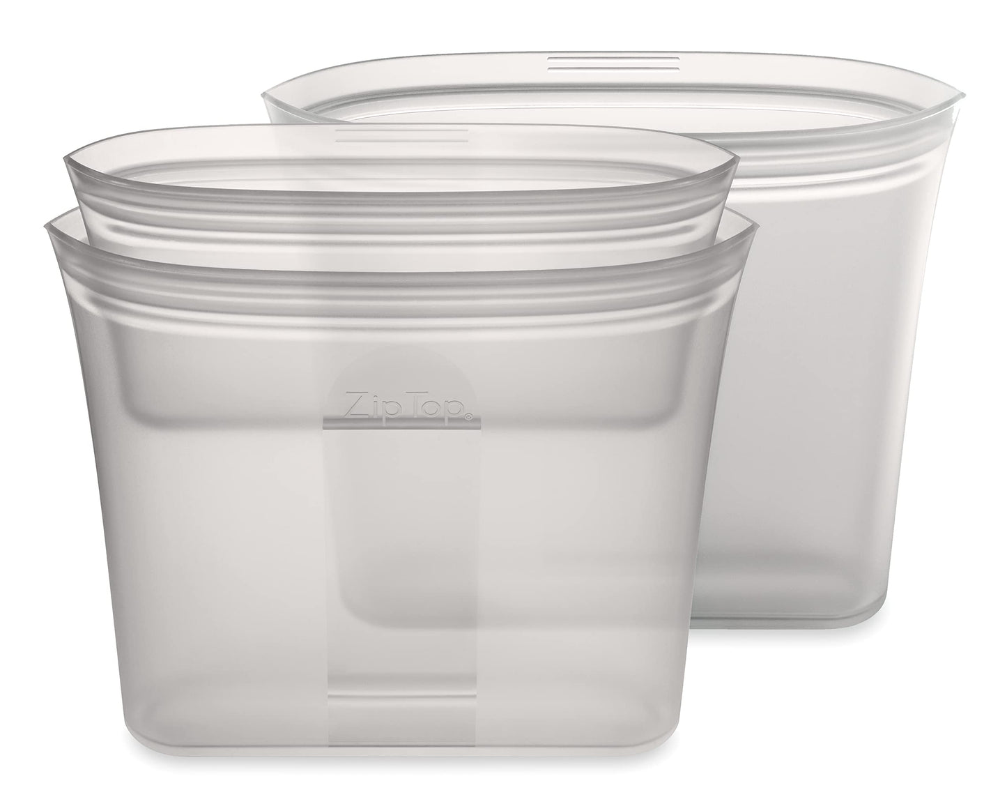 Reusable Silicone Bags, Stand-Up Zip Seal, 2-Bag Set - Zip Top
