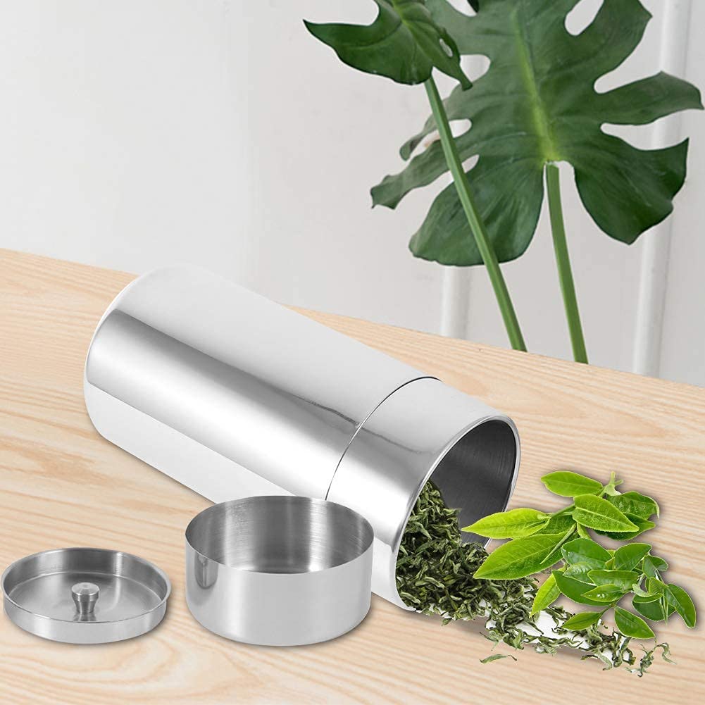 Plastic-Free Stainless Steel Tea Canister, Double Lid, 550 ml – AUNMAS