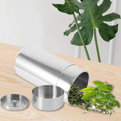 Plastic-Free Stainless Steel Tea Canister, Double Lid, 550 ml – AUNMAS