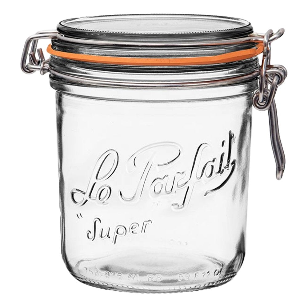 Le Parfait Super Terrine French Glass Jars (32oz Quart, Pack of 4)